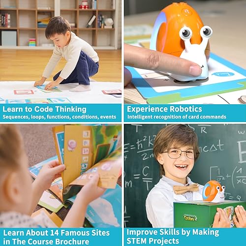 Roboblog Qobo Coding Robot for Kids 3+: Screen-Free Coding Pets with 30 Programming Cards, USB Charging - STEM Learning Activity Toy for Toddlers - Educational Gift for Boys & Girls
