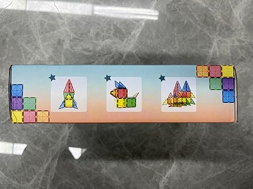 Coodoo Magnetic Tiles STEM Toy Set for Toddlers - 40PCS Building Blocks for Creative Learning - Safe Montessori Toy for Boys and Girls 3+