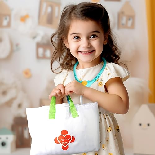 SHANTOU Preschool Doctor Kit with Stethoscope & Carrying Bag - Pretend Play Medical Set for Toddlers 3-5"