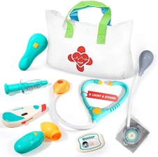 SHANTOU Preschool Doctor Kit with Stethoscope & Carrying Bag - Pretend Play Medical Set for Toddlers 3-5"