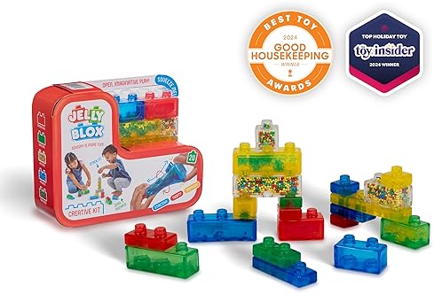Goliath Jelly Blox Building Kit | 20 Blocks for Toddlers & Preschoolers | Squeeze, Stretch, Squish | Safe & Ouch-Free | Sensory Toy (Ages 2+)