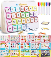 Montessori Toddler Learning Busy Book - Activity Binder for Autism & Tracing.