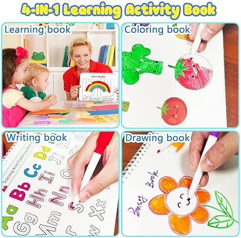Montessori Toddler Learning Busy Book - Activity Binder for Autism & Tracing.