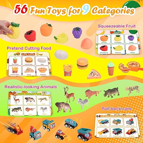 Montessori Sorting Toys Set for Toddlers, Fine Motor Skills Games, Preschool Learning Activities - Ages 2+