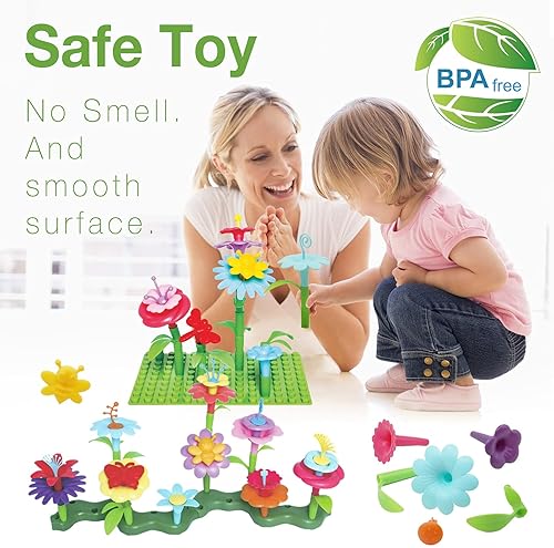 STEM Flower Garden Building Toy Set for Girls 3-6 Years Old - Educational Activity Gift