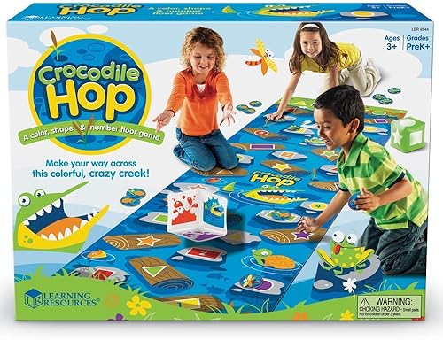 Learning Resources Crocodile Hop Floor Game - Indoor Toddler Game for Gross Motor Skills, Ages 3+, Preschool Learning Activities