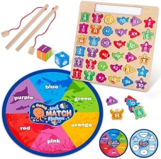 Montessori Wooden Toys for Toddlers 3-5: Magnetic Fishing, Sorting, and Educational Games