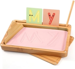 Shenzhen Wooden Montessori Sand Tray with Lid for Kids - Pink