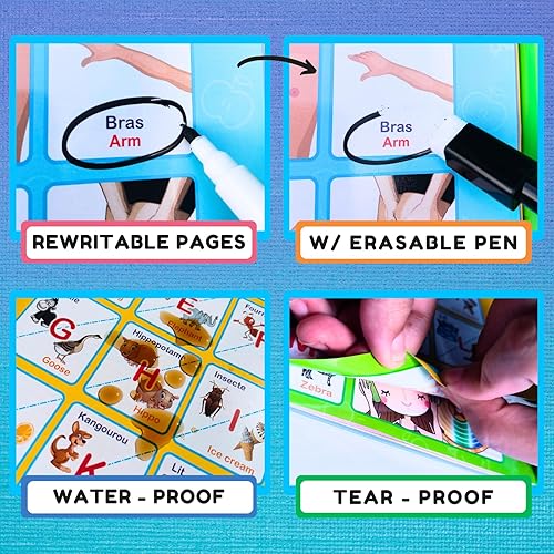 ZeenKind French English Talking Learning Book for Kids 2-6 Years, Interactive Audio Sound Books, Educational Bilingual Toy