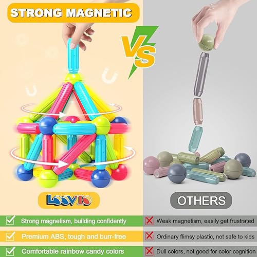 Montessori Magnetic Building Blocks Set for 3-Year-Olds - Educational Toy Gift