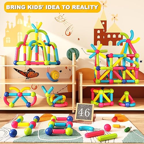 Montessori Magnetic Building Blocks Set for 3-Year-Olds - Educational Toy Gift