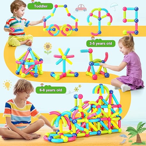 Montessori Magnetic Building Blocks Set for 3-Year-Olds - Educational Toy Gift