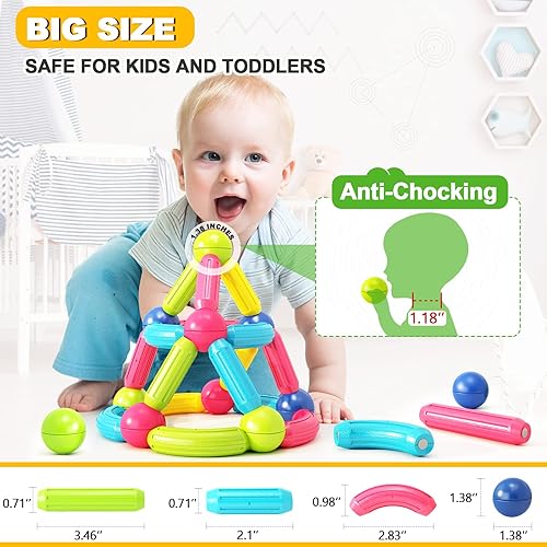 Montessori Magnetic Building Blocks Set for 3-Year-Olds - Educational Toy Gift
