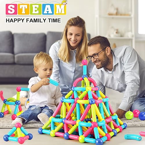 Montessori Magnetic Building Blocks Set for 3-Year-Olds - Educational Toy Gift
