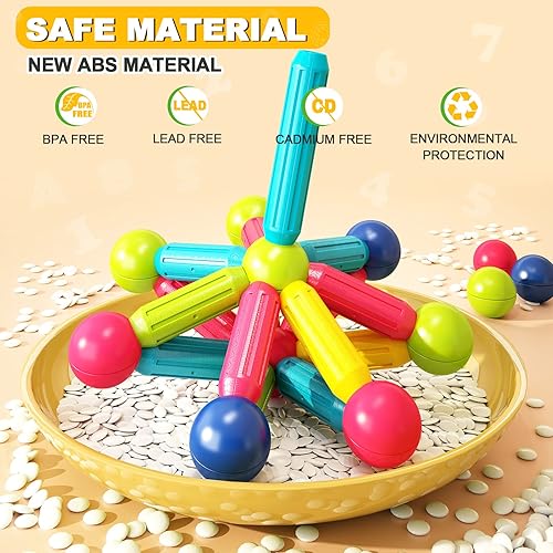 Montessori Magnetic Building Blocks Set for 3-Year-Olds - Educational Toy Gift