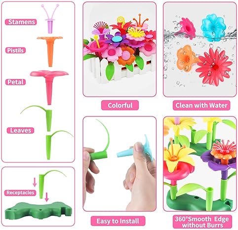 CENOVE Flower Garden Building Toy Set for 3-7 Year Olds | STEM Educational Activity