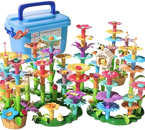 TEMI STEM Flower Garden Building Toy Set for Kids Ages 3-8 - Educational & Fun