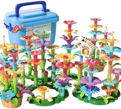 TEMI STEM Flower Garden Building Toy Set for Kids Ages 3-8 - Educational & Fun