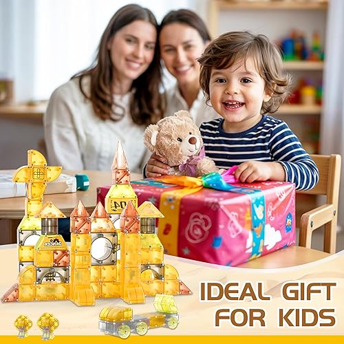 Cossy Magnetic Building Blocks Set with Cars - STEM Educational Toy for Kids