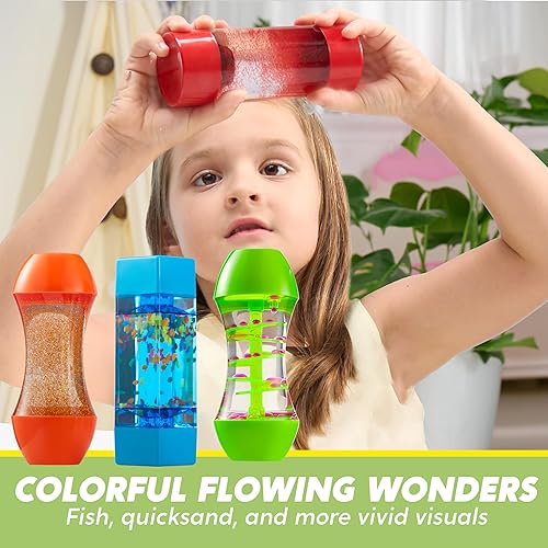 JOYIN 4-Pack Sensory Fidget Tubes for Kids, Stress Relief & Speech Therapy Toy, Calming Autism Toys