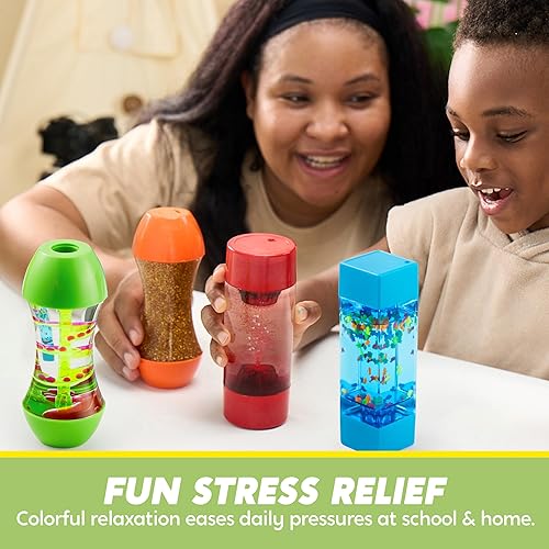 JOYIN 4-Pack Sensory Fidget Tubes for Kids, Stress Relief & Speech Therapy Toy, Calming Autism Toys