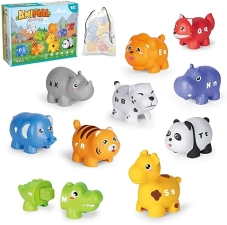 Jetbotell ABC Animal Alphabet Match Game Set for 2-4 Year Olds: 52 Pieces, 10 Animal Figures, Montessori Fine Motor Toys