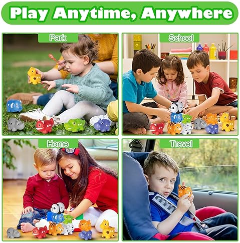 Jetbotell ABC Animal Alphabet Match Game Set for 2-4 Year Olds: 52 Pieces, 10 Animal Figures, Montessori Fine Motor Toys