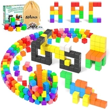 Apluses 54-Piece Magnetic Building Blocks Set for Toddlers 3+, Montessori STEM Educational Toy