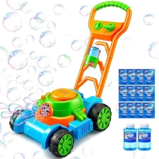 Joyin SLOOSH Bubble Lawn Mower Toy for Toddlers - Kids Bubble Machine Outdoor Push Toy for Summer Fun (Blue)