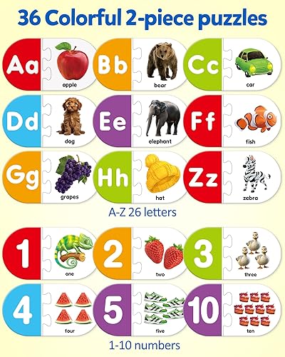 Montessori Alphabet Matching Game for Preschoolers, 36 Self-Correcting Cards, Educational Toy for Ages 3-5