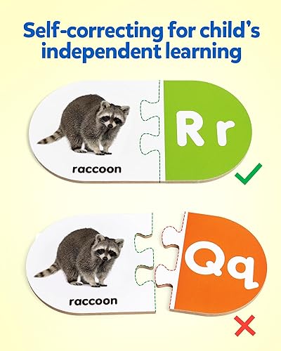 Montessori Alphabet Matching Game for Preschoolers, 36 Self-Correcting Cards, Educational Toy for Ages 3-5