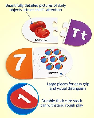Montessori Alphabet Matching Game for Preschoolers, 36 Self-Correcting Cards, Educational Toy for Ages 3-5