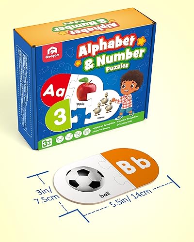 Montessori Alphabet Matching Game for Preschoolers, 36 Self-Correcting Cards, Educational Toy for Ages 3-5