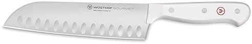 Wüsthof Gourmet White 7" Santoku Knife with Hollow Edge - Top Quality