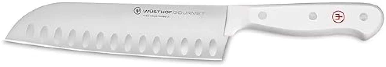 Wüsthof Gourmet White 7" Santoku Knife with Hollow Edge - Top Quality