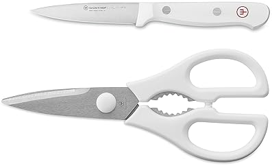 Wüsthof Gourmet White 2-Piece Paring Knife and Shears Set