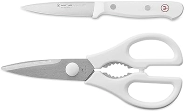 Wüsthof Gourmet White 2-Piece Paring Knife and Shears Set