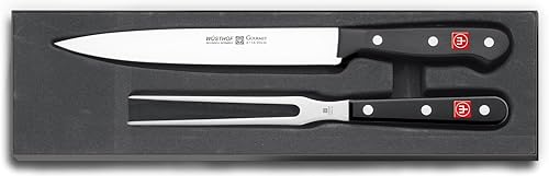 Wüsthof Gourmet Black 2-Piece Carving Knife Set for Precision Slicing
