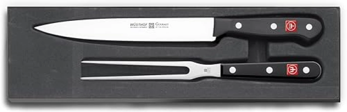 Wüsthof Gourmet Black 2-Piece Carving Knife Set for Precision Slicing