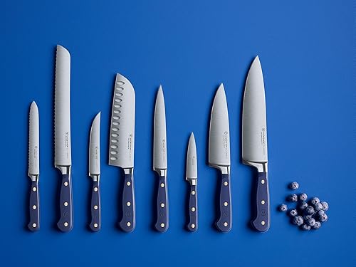 Wüsthof Classic 9" Double Serrated Bread Knife with Wild Blueberry Design