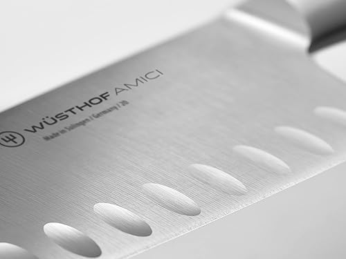 Wüsthof AMICI 7" Hollow Edge Santoku Knife in Tan - Premium Quality