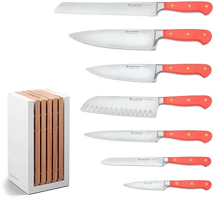 Wüsthof Classic Coral Peach 8-Piece Knife Set with Block