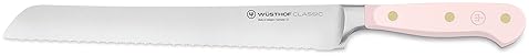 Wüsthof Classic Pink Himalayan Salt 9" Double Serrated Bread Knife - Pink Salt Blade