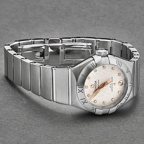 Omega Constellation Ladies Watch with Silver Dial and Diamonds - 127.10.27.20.52.001