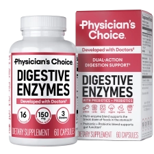 Physician's Choice Digestive Enzymes for Gut Health, Bloating Relief - 60ct for Men & Women