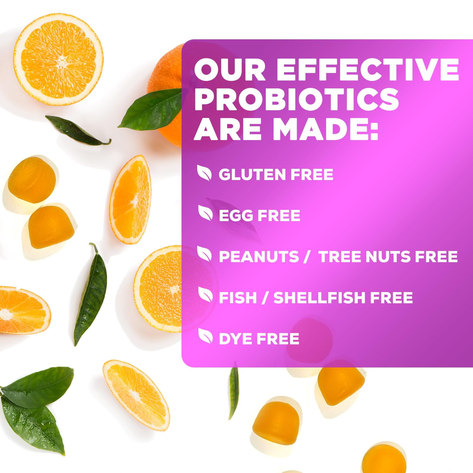Nature's Peak Probiotic Gummies - 5 Billion CFUs, 6 Strains - Digestive & Immune Support - Orange Flavor - 60 Count