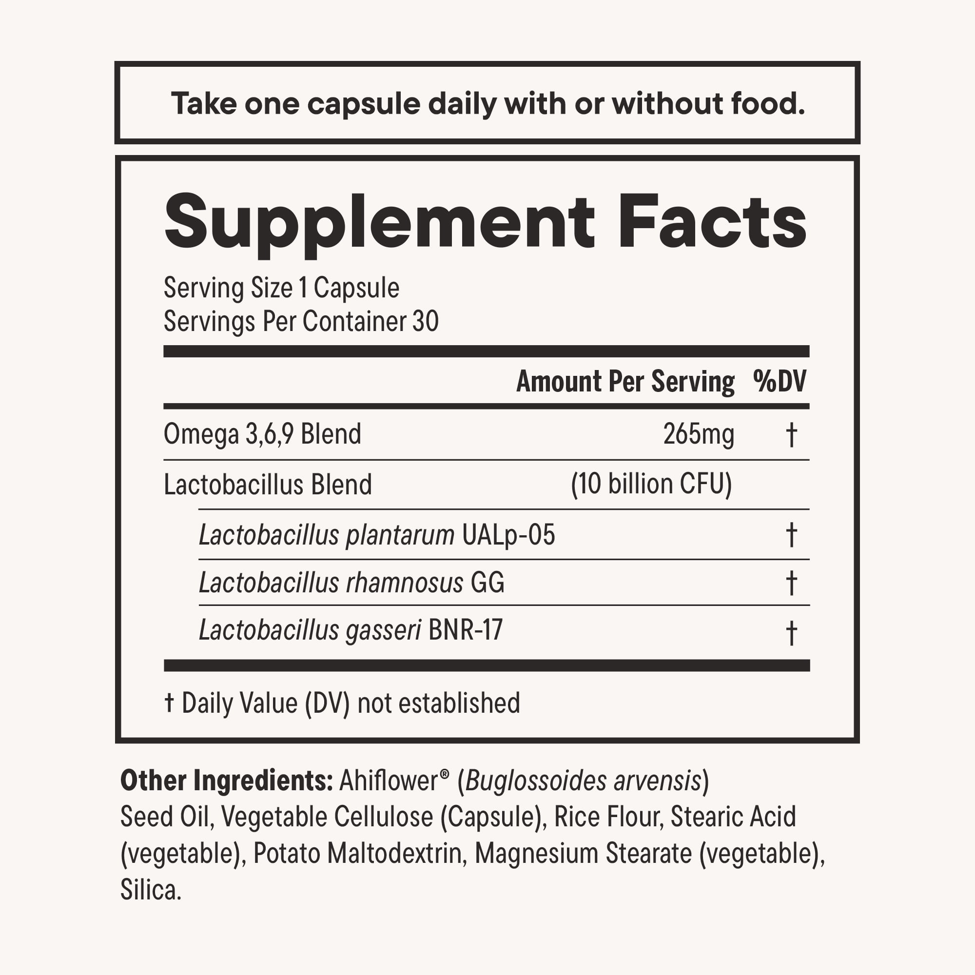 Nouri Weight Probiotic & Vegan Ahiflower Omega Capsules, 30-Day Supply