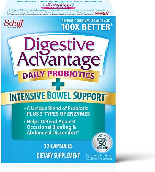 Digestive Advantage IBS Probiotics for Gut Health & Bloating Relief, 32ct Capsules