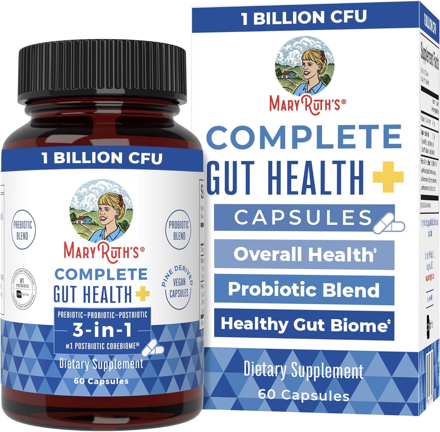 MaryRuth's Gut Health SCFA Butyrate Capsules, 60ct: 3-in-1 Formula