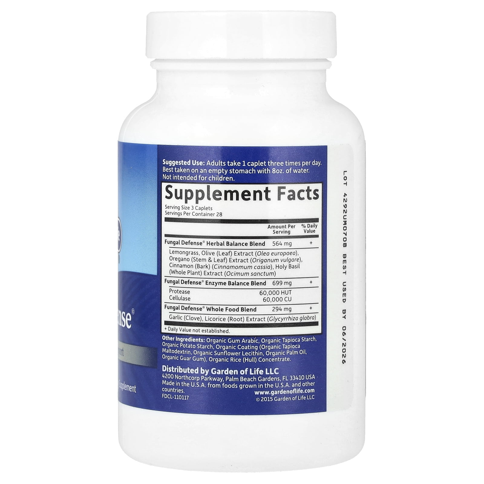 Garden of Life Fungal Defense Supplement 84 Capsules